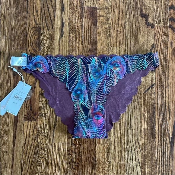 PILYQ Plume Peacock Wave Full Teeny Reversible Bikini Bottoms NWT - Picture 5 of 9